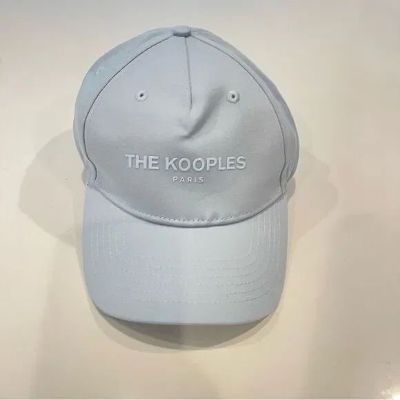 The Kooples Light Blue Logo Print Baseball cap hat NWT